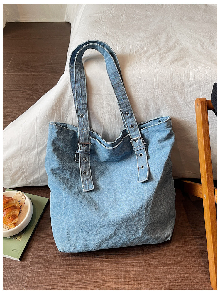 Bolso retro de gran capacidad para mujeres 2026 nuevo estilo vaquero de moda bolso de hombro de brazo de viaje ocio bolso de mano