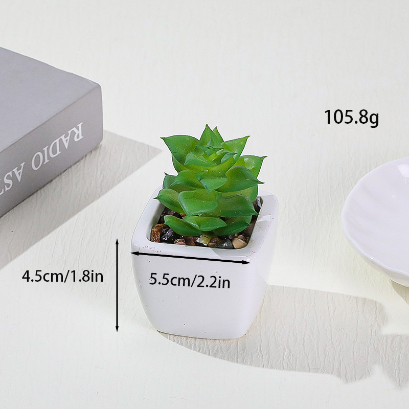 Simulación transfronteriza de porcelana floc de macetas pequeñas macetas verdes de mesa decoración ornamentos artesanías bonsai spot directo