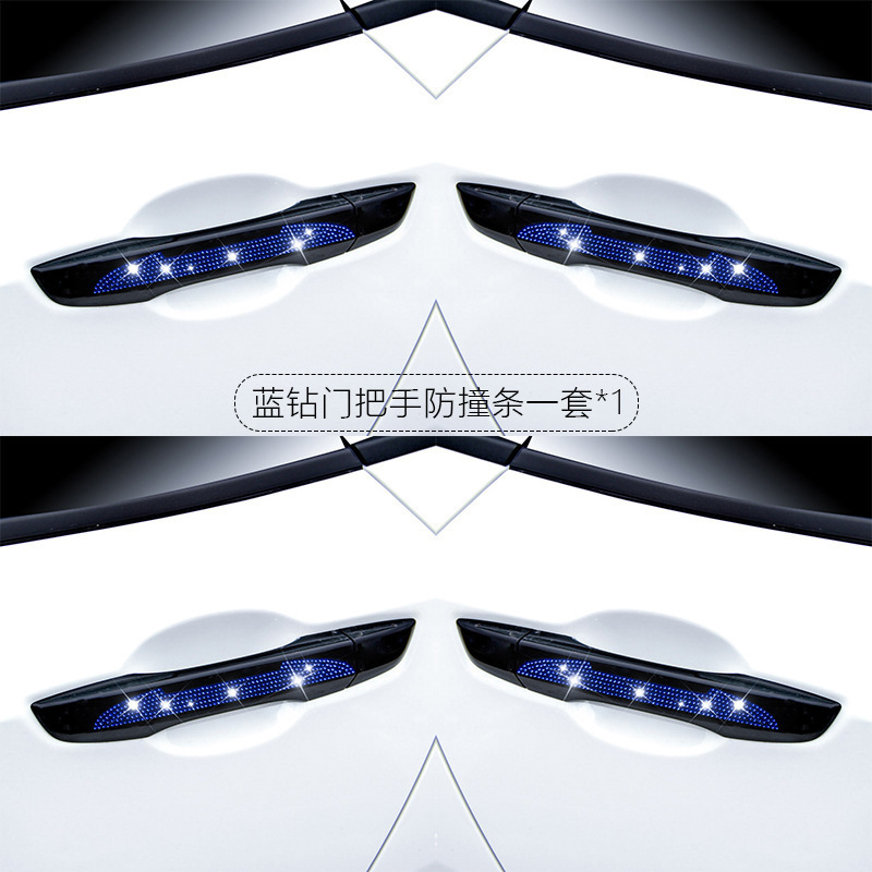 Car Door Handle Protective Film with Diamonds, Anti-Scratch Handle Sticker, Car Door Bowl Anti-Scratch Car Handle Protective Film