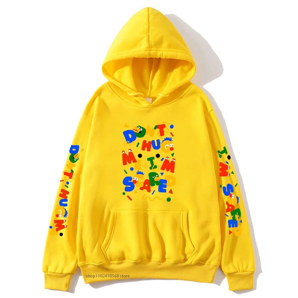 Cartoon Graphic Dont Hug Me Im Scared Hoodies Men's Sweatshi