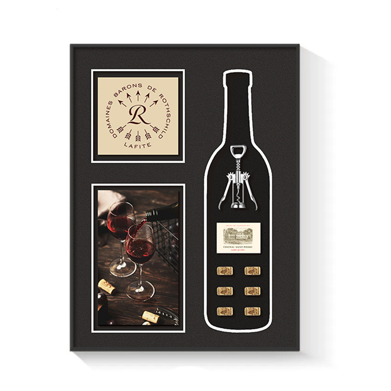 Pintura de decoración de restaurante Pintura colgante de arte tridimensional Pintura de instalación física de copa de vino minimalista moderna Pintura mural de sala de muestra de gabinete de vino
