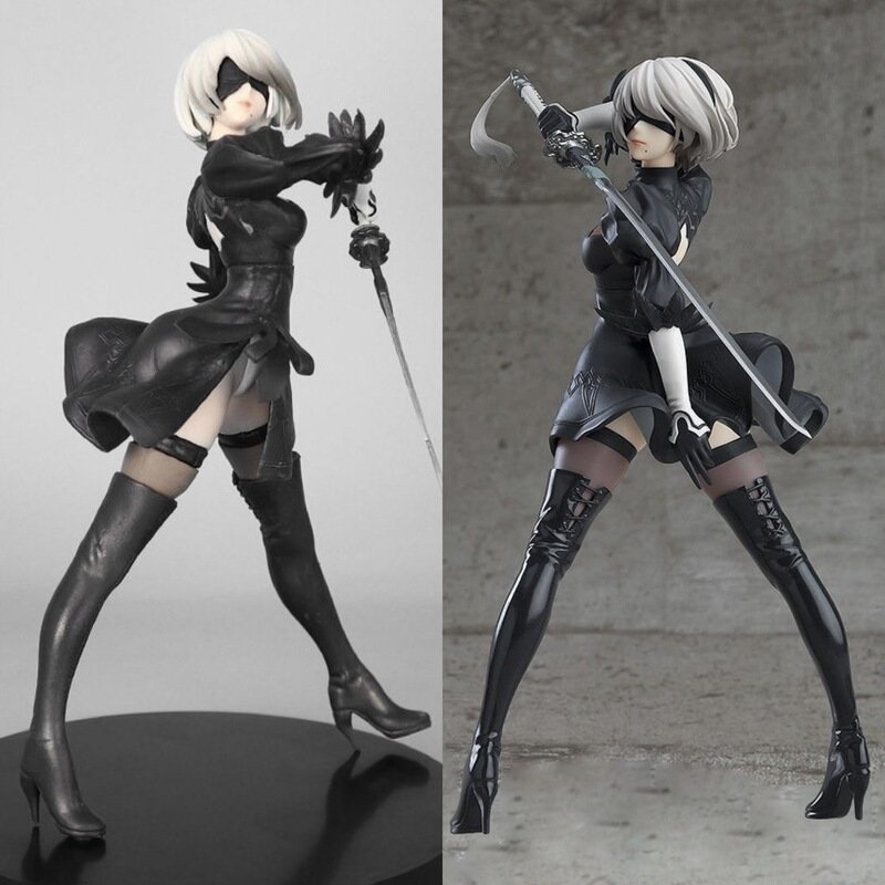 YoRHa 2B beautiful girl figure, 2D anime YoRHa A2, NieR: Automata 9S decorative figurine YoRHa 2B beautiful girl figure, 2D anime YoRHa A2, NieR: Automata 9S decorative figurine
