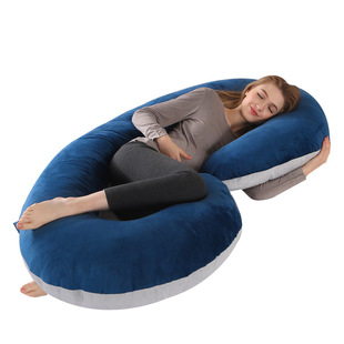 Cross-Border U-Shaped Pillow, Crystal Velvet Pregnancy Pillow, Nursing Pillow, Waist Support Side Sleeping Pillow, Pure Cotton Pillow