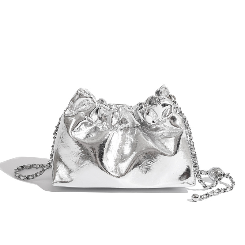 Women's Pleated Cloud Chain Crossbody Bag - Versatile Tote Bag_voghion.com