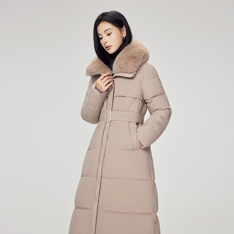 Europa estación de plumón mujer suelta 2025 otoño invierno ropa media y larga rodilla cintura chaqueta de algodón fría gruesa chaqueta image 3