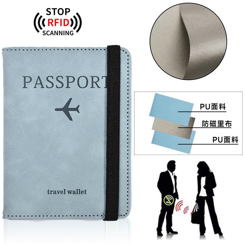 国境を越えたアマゾンの肌感pu革ストラップパスポートクリップ海外旅行RFID航空券パスポートバッグ|undefined