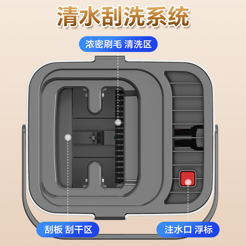 新型の汚れ分離式フラットモップ 家庭用 ワンタッチ洗浄不要 モップ 怠け者向け掃除ツール モップ|undefined