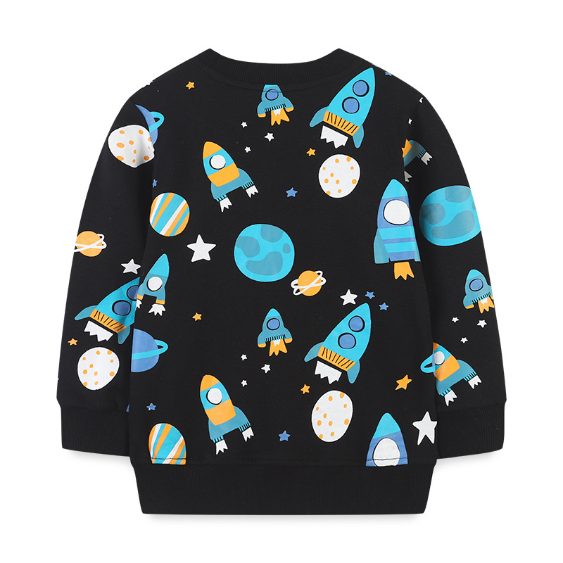 Otoño nueva sudadera para niños estilo europeo y americano dibujos animados impreso cuello redondo camisa de manga larga para niños jersey top lote mixto