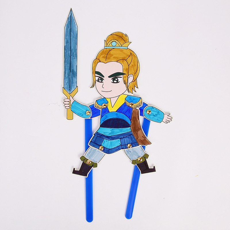 Juego de sombras Diy hecho a mano Viaje al oeste Personajes Puzzle para niños Paquete de material de pintura Jardín de infantes Juguetes de ensamblaje creativo