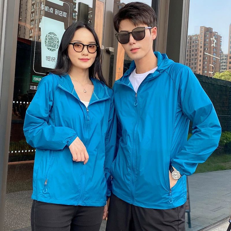 Солнцезащитная одежда Тонкая дышащая Спортивная кожаная одежда Пальто с капюшоном Уличная одежда из ледяного шелка Мужское и женское солнцезащитное пальто Солнцезащитная рубашка