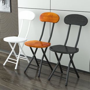 J^ Foldableing Chair Home Dining Chair Simple Chair Leisure Back Chair Dormitory Stool Balcony Chair Portable Adult Round