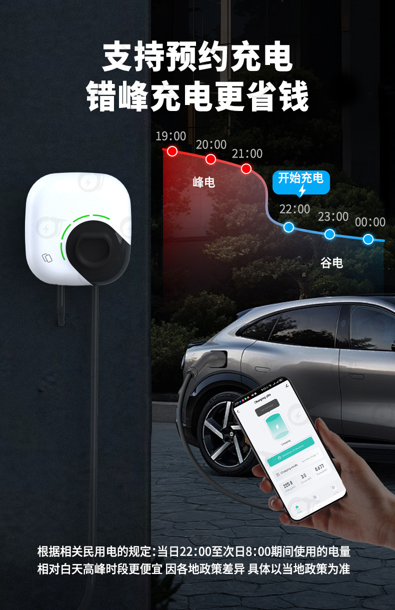European Standard New Energy Vehicle Charging Pile 22Kw Household Type2 Ac 32A Car Charging Portable Charging Gun Cross-Border