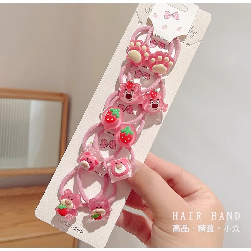 Wine Red Children's Hair Ties That Don'T Damage Hair, Girls' Hair Bands, Baby Hair Ties, Small Rubber Bands, Cute Cartoon Hair Ropes, Girls' Hair Accessories