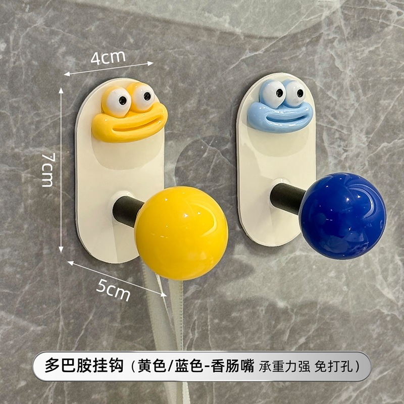 Gancho para baño Gancho para ropa que no deja marcas detrás de la puerta de viscosa de carga fuerte sin perforación Gancho para toallas en la pared del baño