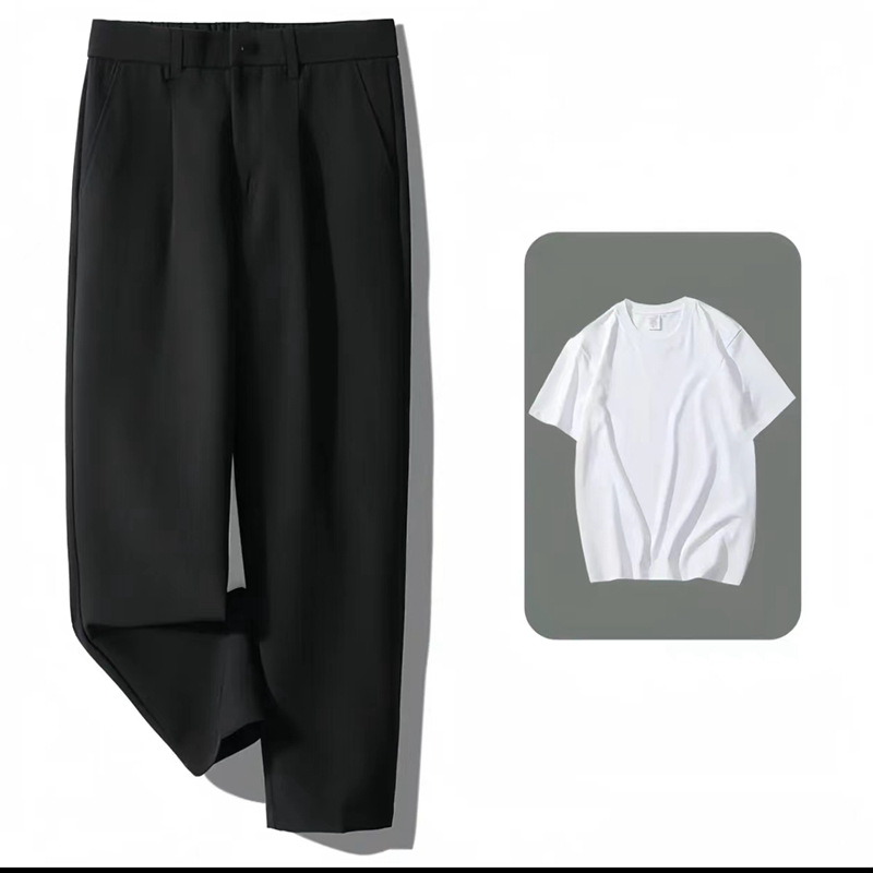 블랙 화이트 티셔츠 바지