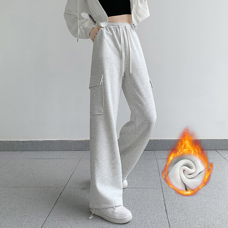 Pantalones de deporte casuales primavera-verano de mujer 2025 nuevo estilo de cintura alta suelta Harlan pantalones rectos de calzado americano pantalones de trabajo para mujeres