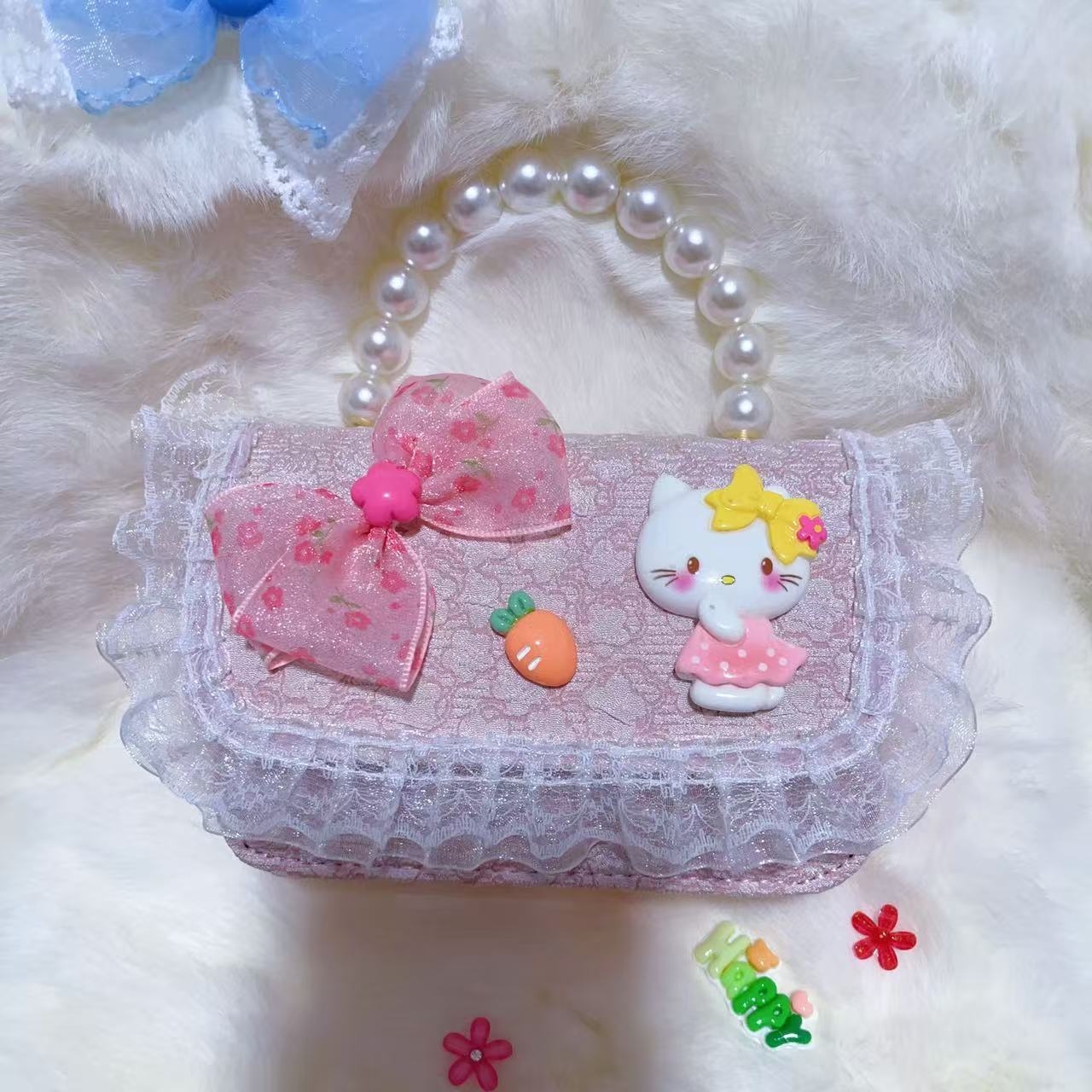 Bagos de hombro para niños primavera y verano frescos bolsos de perlas para niñas Aisha pequeña princesa bolsos de mochila de estilo extranjero
