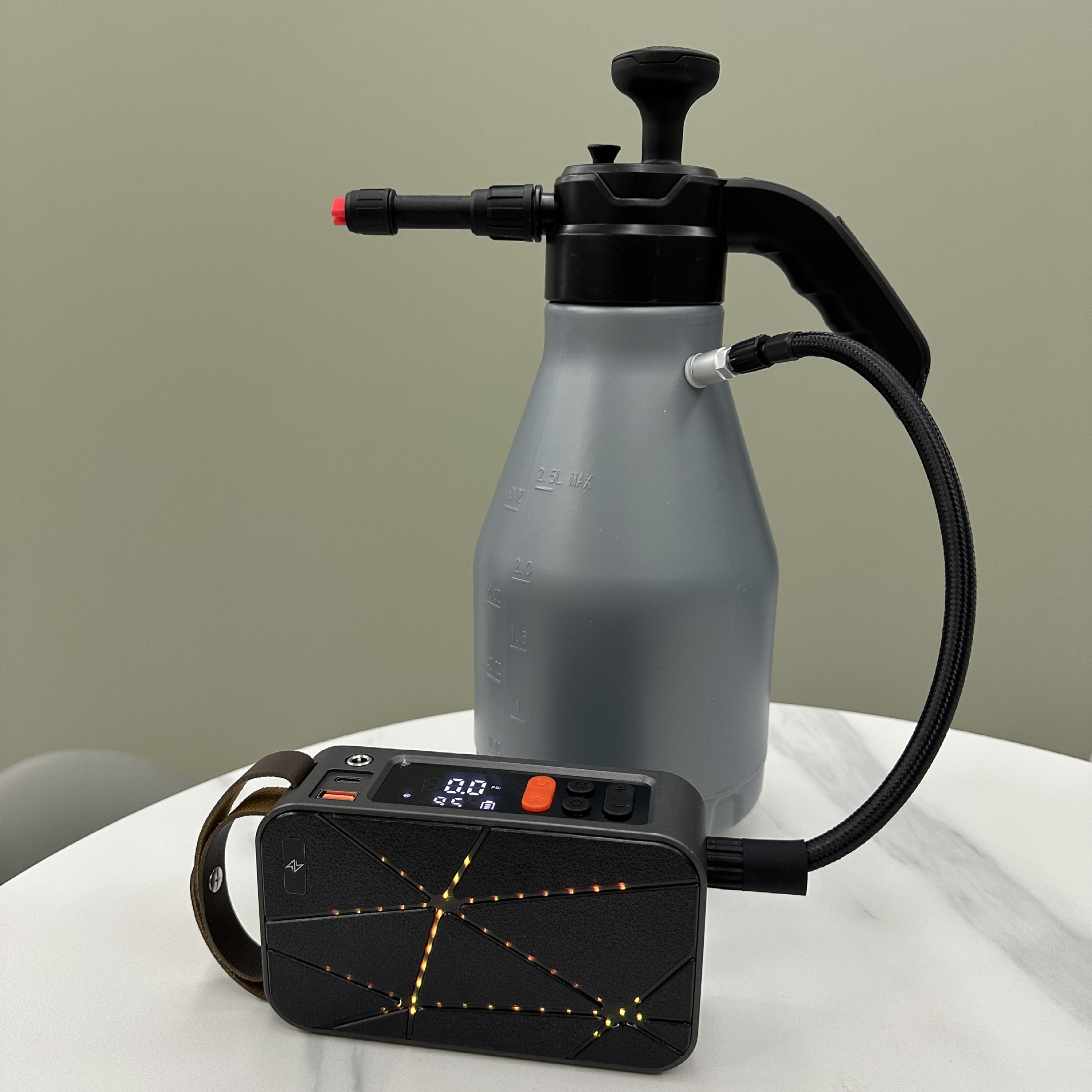 电动气嘴加压喷水壶高压持续喷雾瓶洗车大容量家用便携