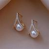 Advanced earrings from pearl, 2024 years, french style, light luxury style, high-quality style, wholesale