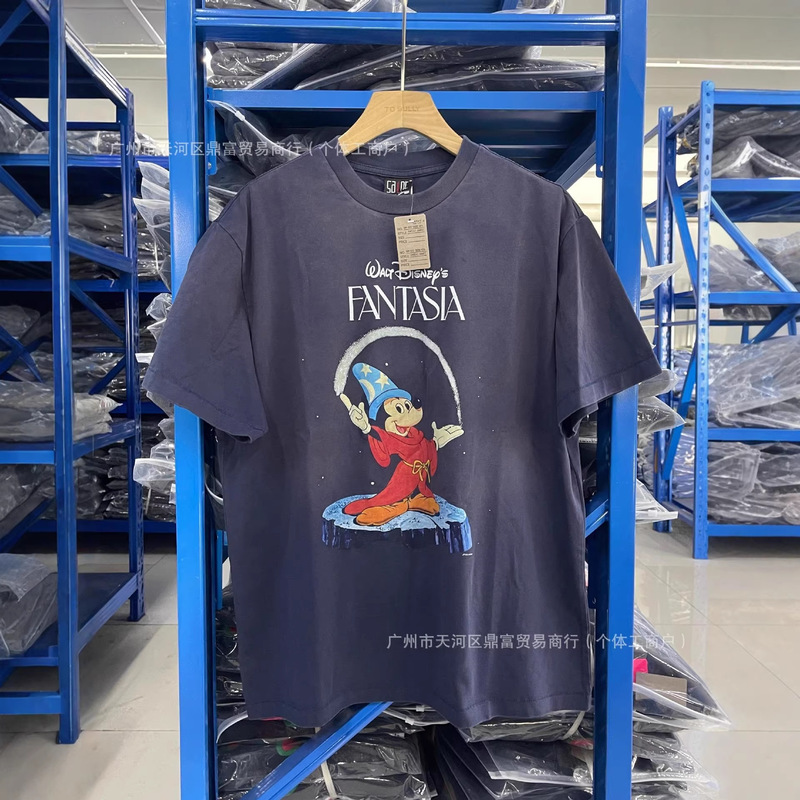 Saint Michael Fantasy Magic Fantasia Mickey Collaboration Washed and Distressed T-Shirt