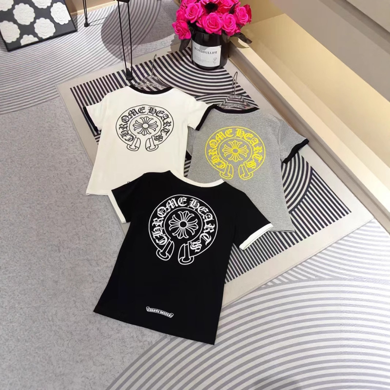 25夏新作トレンドブランドアメリカンカラーブロック馬蹄ロゴ半袖Tシャツ|undefined