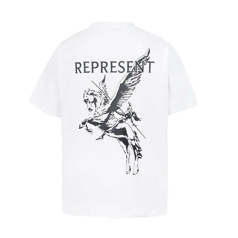Represrep杜賓犬水洗いして古いアメリカのファッションブランドのヴィンテージのレトロなサメの半袖のtシャツの男をします。|undefined
