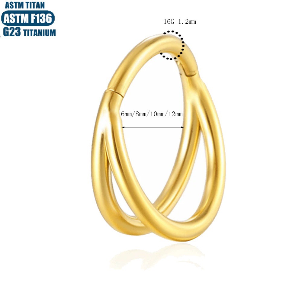 F136 Implant Grade Titanium Nose Ring Bifurcation Inlaid Zircon Seamless Ring Earrings Nose Piercing Jewelry detail image 14