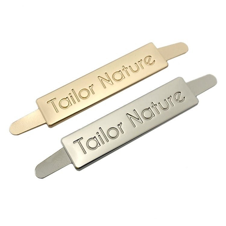 压铸锌合金化妆包插脚金属标牌电镀金色长方形箱包复古装饰金属标