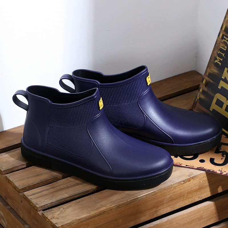 Мужская наружная водная обувь рабочая дождевая сапоги, хлопок плюс бархат, теплая водяная сапоги, модные короткие сапоги