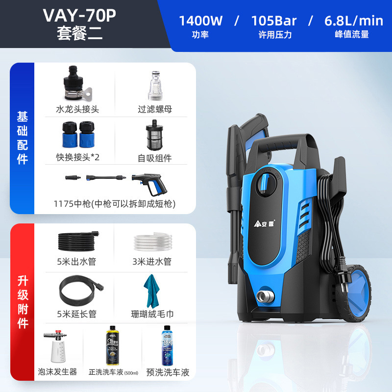 Lavadora de automóviles Anlu, artefacto de lavado de automóviles doméstico, fuerte agua de alta presión, pistola de agua portátil de 220V