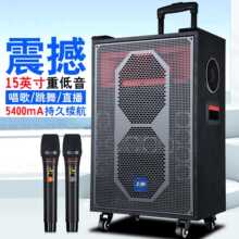 音响功放一体机大音量木质低音炮唱歌广场舞露营摆摊厂家批发贴牌