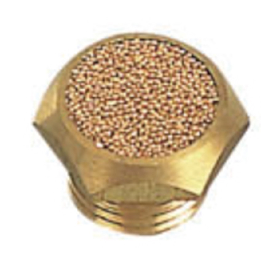 长头消声器黄铜平头气动电磁阀消音器全铜降噪过滤接头机械设备