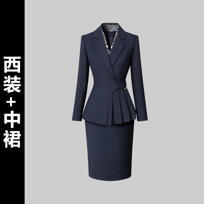 职业西装套装女秋冬气质收腰酒店前台工装珠宝店售楼部工作服高端|undefined