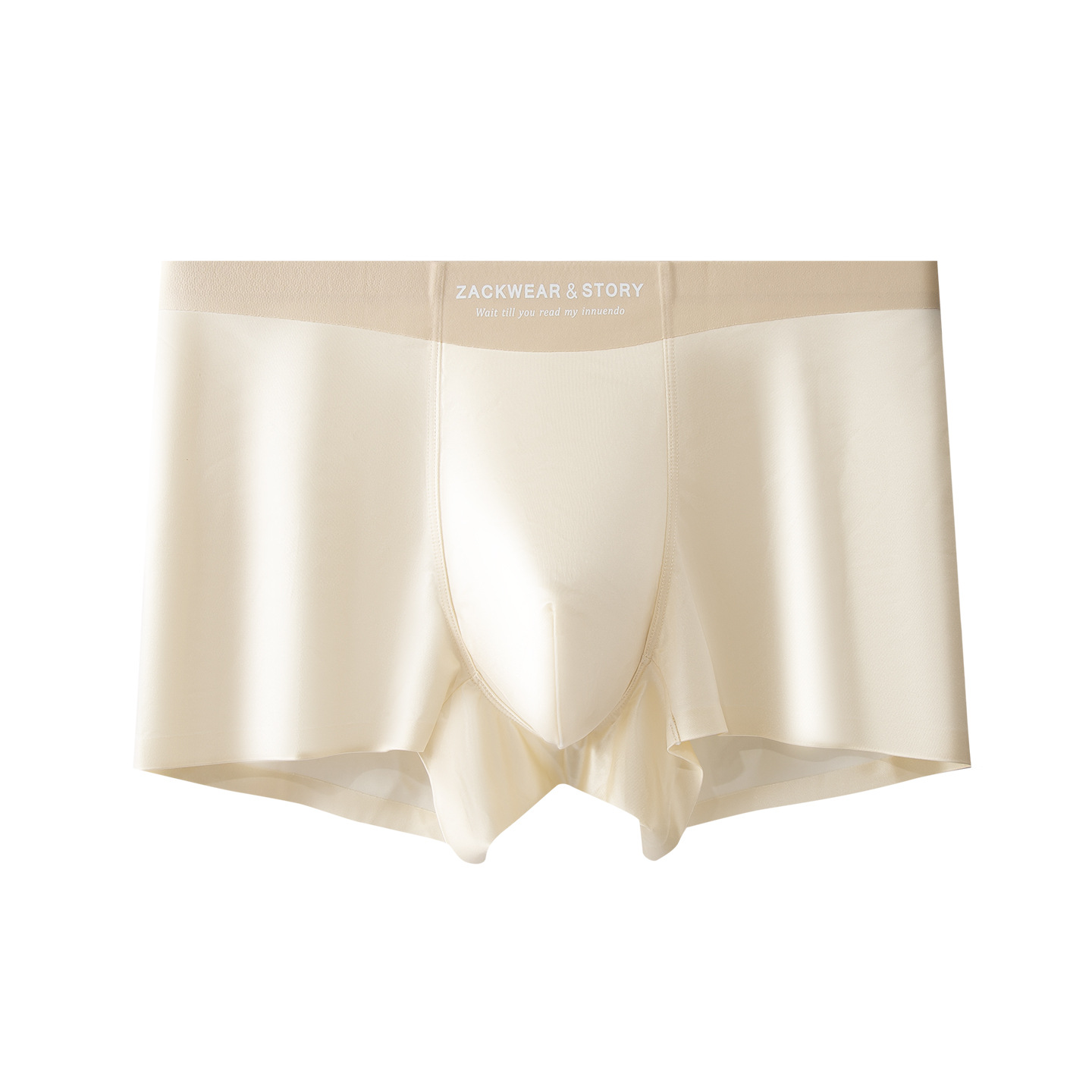 Pantalones interiores de hombre de seda seda seda suave, piel suave, pantalones de cintura media, pantalones cortos de cuatro cuadrados ligeros de lujo.