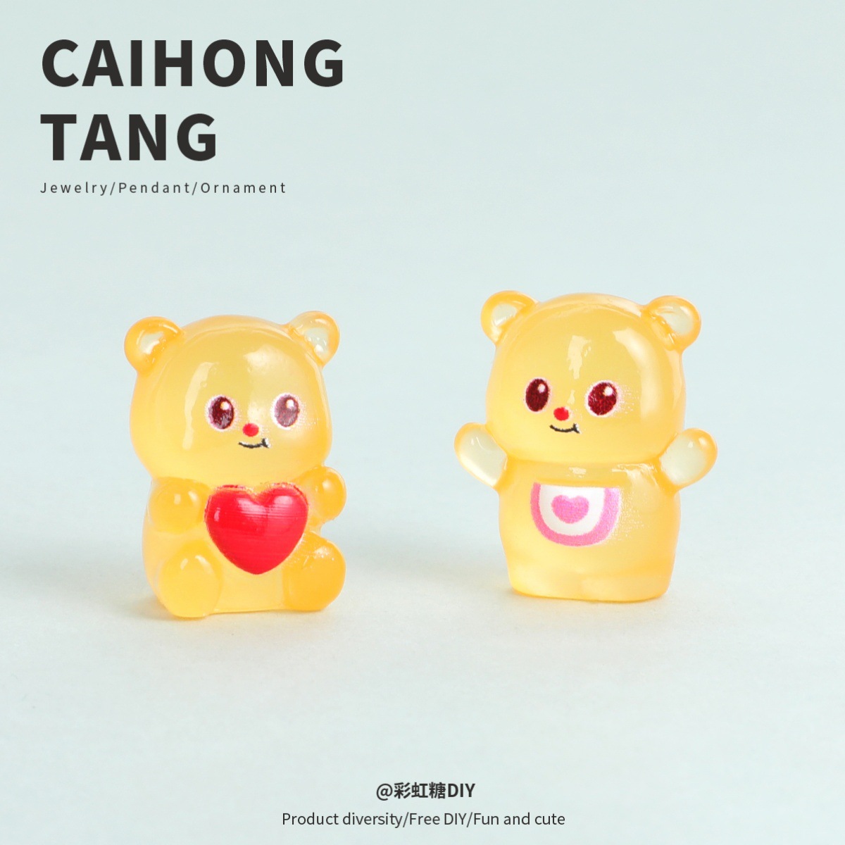 樹脂 diy かわいい装飾品発光ミニクマジュエリーアクセサリー自家製装飾品携帯電話ケースペンダント