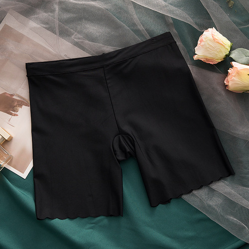 Women's Mid-High Waist Safety Pants Breathable Ice Silk Comfortable High Elastic Plus Size Seamless Summer Anti-Transparency Leggings