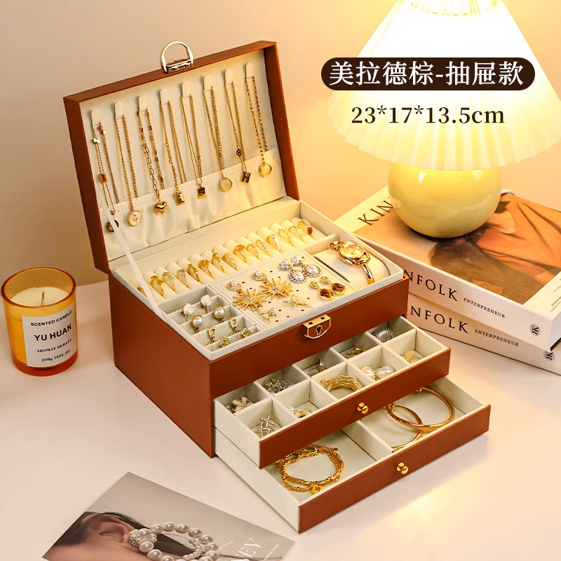 卸売ジュエリーボックス、イヤリング、イヤリング、ネックレス、リング、高級で絶妙な大容量のゴールドジュエリー、ハンドジュエリー収集|undefined