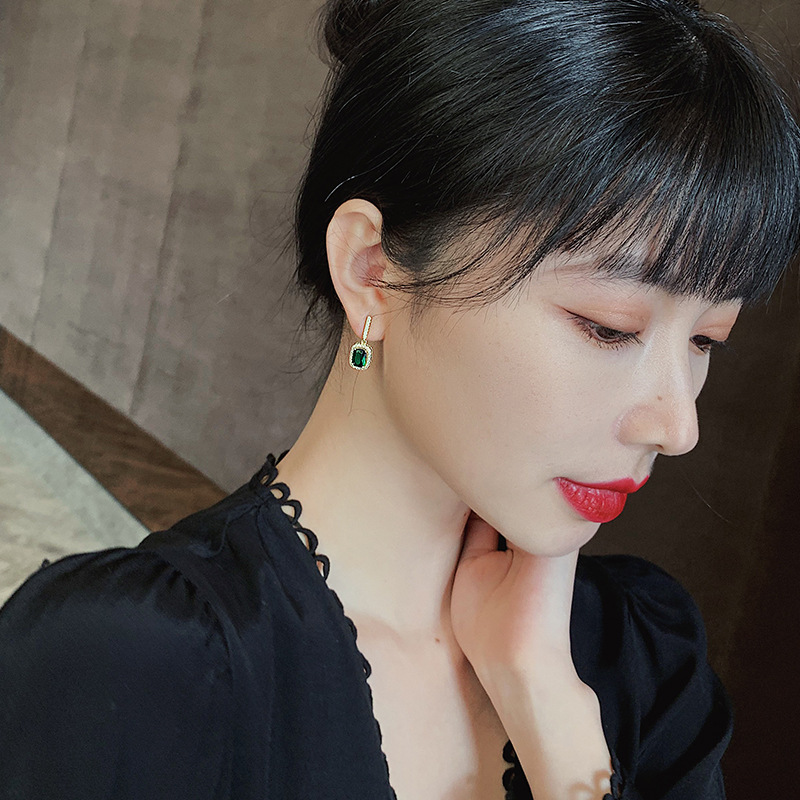 Korea geometric alloy rhinestone earringspicture8