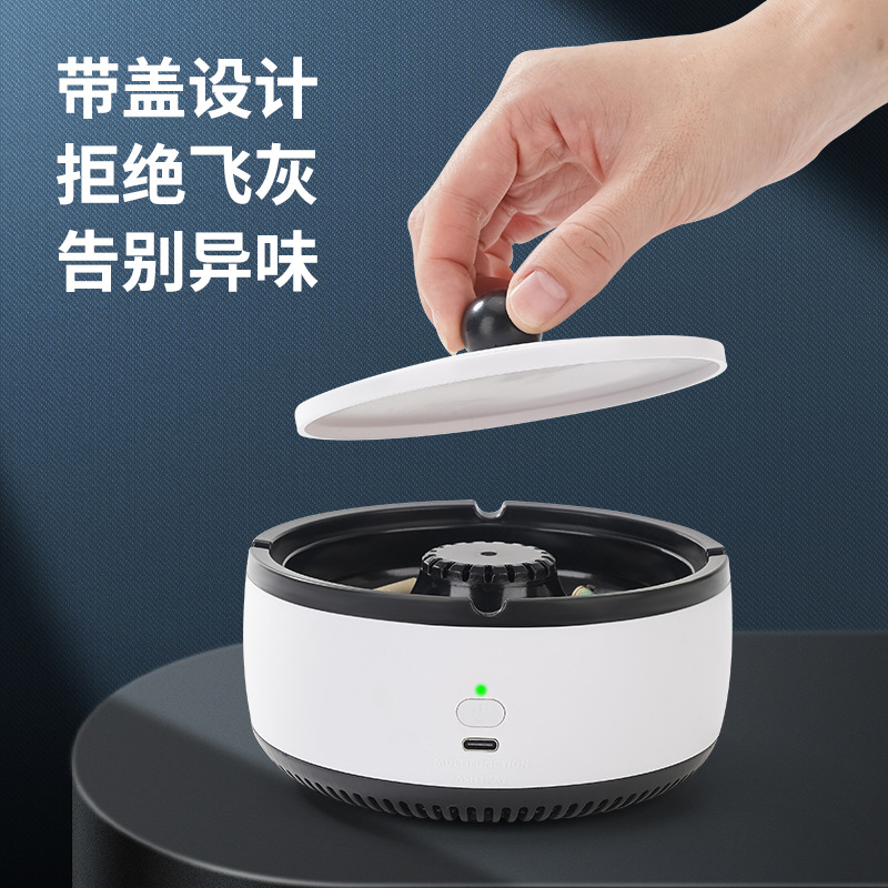 (2개) 국경 폭발 USB 재떨이 강한 필터 간접 연기 정화 공기 가정용 자동차 사무실 유물 도매