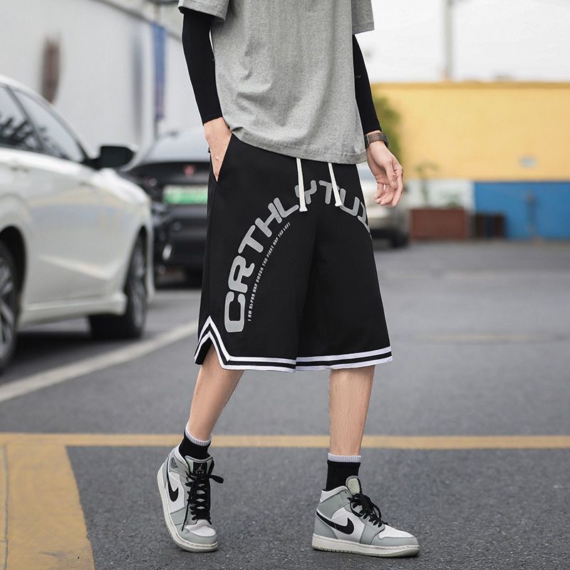 Large Size Over-the-Knee Basketball Shorts Men's Sports Summer New Fashionable Brand Loose Large Pants American Casual 5-Pants Large Size Over-the-Knee Basketball Shorts Men's Sports Summer New Fashionable Brand Loose Large Pants American Casual 5-Pants