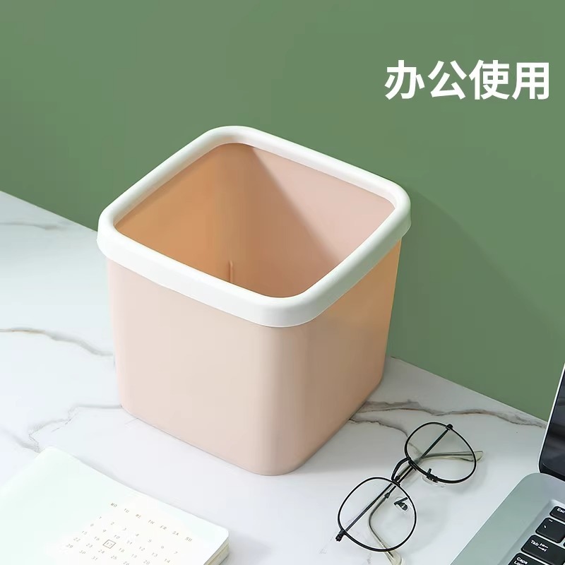 デスクトップのゴミ箱には、小型の角型ミニデスクトップのオフィス寮のベッドのゴミ収納紙かごがついています。|undefined