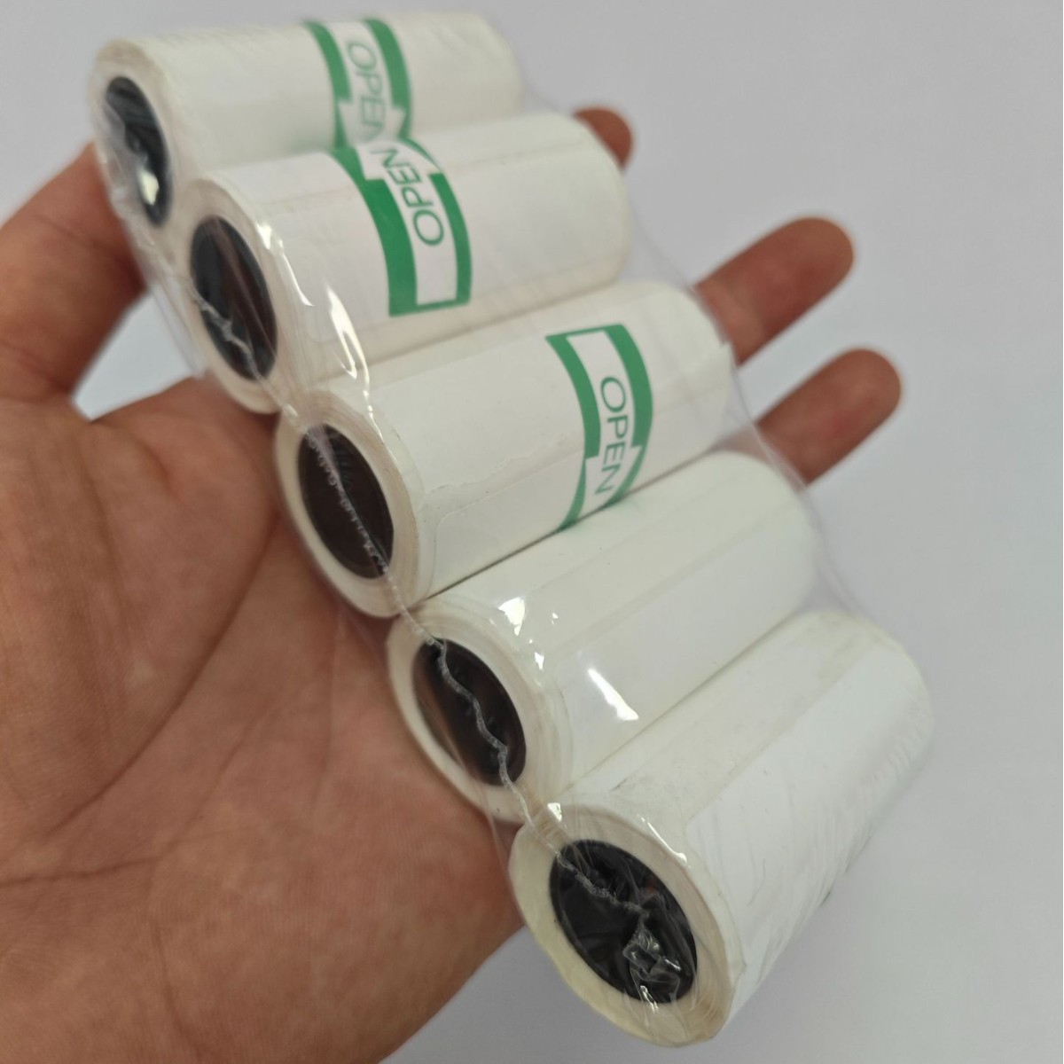 Mini impresora de papel térmico 57*25mm, etiqueta autoadhesiva, papel colorido, papel para recibos de caja registradora, papel para imprimir etiquetas