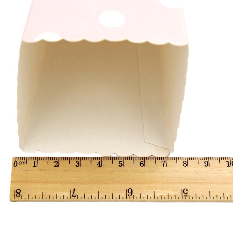 En stock caja de palomitas de maíz rosa al por mayor Polka Dot rayas onda caja de embalaje 12/pieza caja de embalaje de alimentos