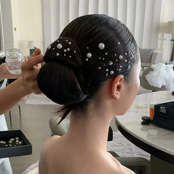 Pearl Sticker Face Makeup Small Pearl Face Accessories Sticker Antique Hanfu Eyebrow Makeup Vintage Bridal Style Hair Accessories