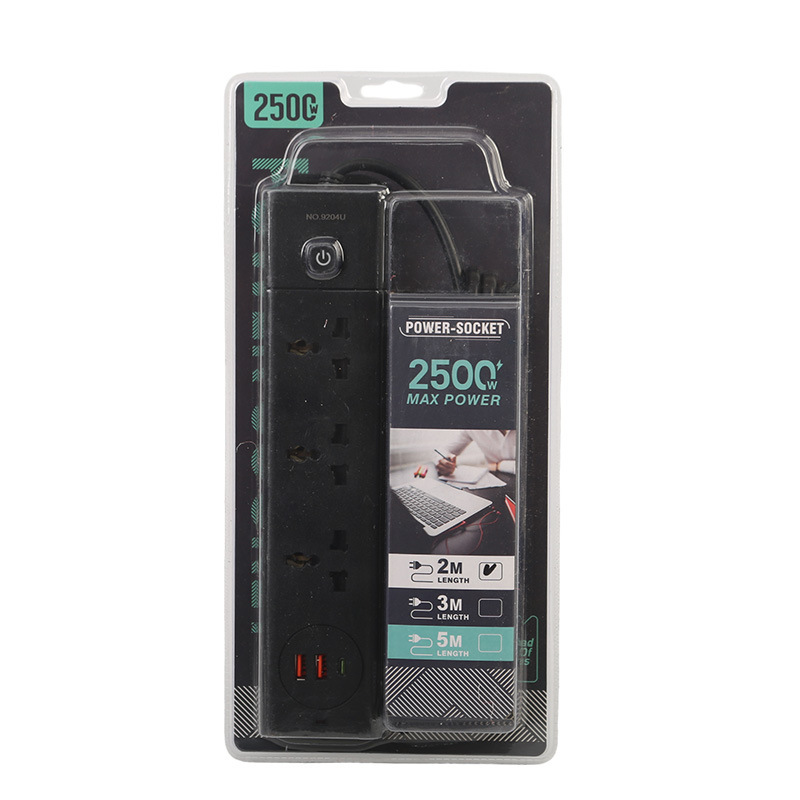 Tarjeta de absorción de alta frecuencia de doble cañón 2USB + 1PD Estándar británico Estándar europeo Estándar americano Bolsa neutra Blanco y Negro Dubai Arabia Saudita