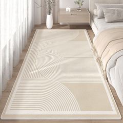 Japanese-style Creamy Crystal Velvet Carpet for Home Use: Soundproof Bedside Rug, Living Room, Sofa, and Coffee Table Area – Full-Size Floor Covering