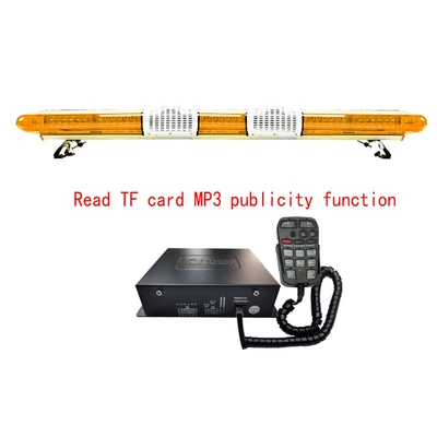 Car LED Roof Long Strip Warning Light Red and Blue Flashing Light 1.66m + Dual Horns + MP3 Siren 9400W (Roof Light)