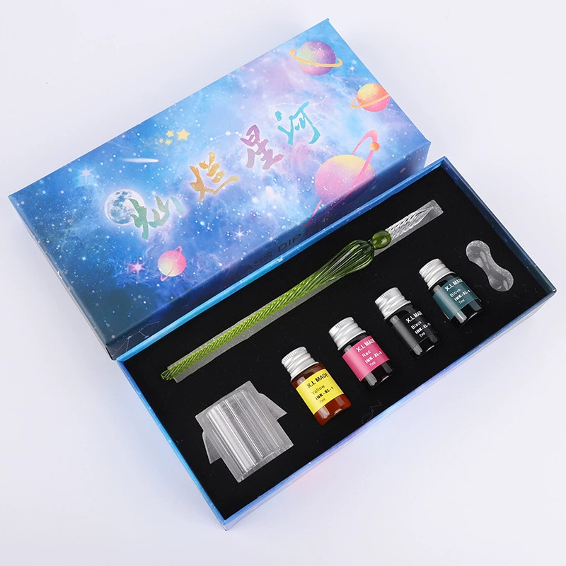 Glass rollerball pen, ink, brush for elementary school students, Birthday gift