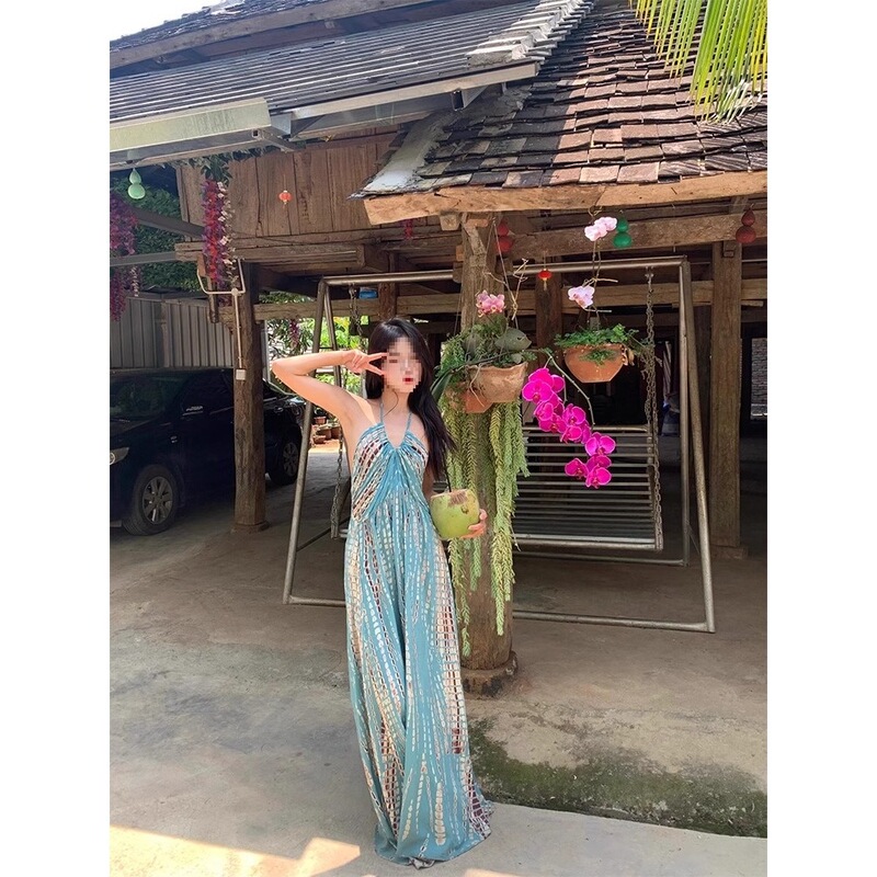 Bohemian Holiday Dress Women's Summer New French Travel Photo Seaside Beach Skirt Elegant Long Skirt