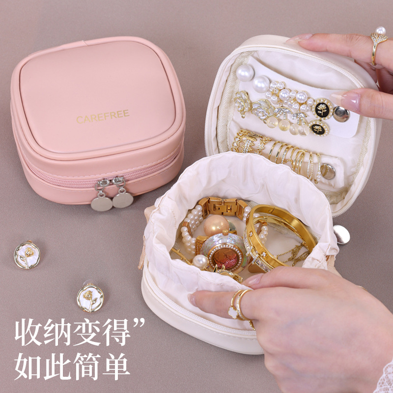 Bolsas de joyería portátiles transfronterizas collares pendientes bolsas de almacenamiento de joyería 2025 nuevas pulseras brazaletes caja de joyería